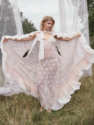 Peacock Lace Kimono Dress