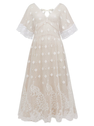Peacock Lace Kimono Dress