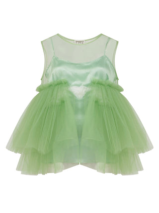 Joy Tulle Top in Emerald