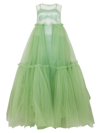 Joy Tulle Dress in Emerald
