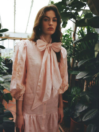 Le Jardin Papillon Bow Shirt Dress