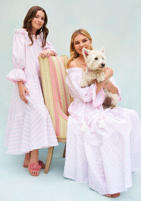 BN003 Pyjama Baby Doll Dress in Swiss Cotton Candy Stripe BN003 in Spot Cotton
