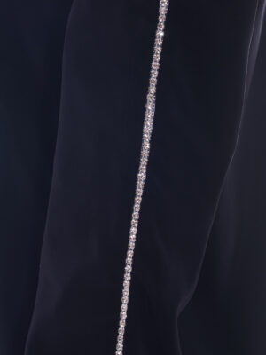 VL 004 Peggy pyjama top with diamond trim in noir