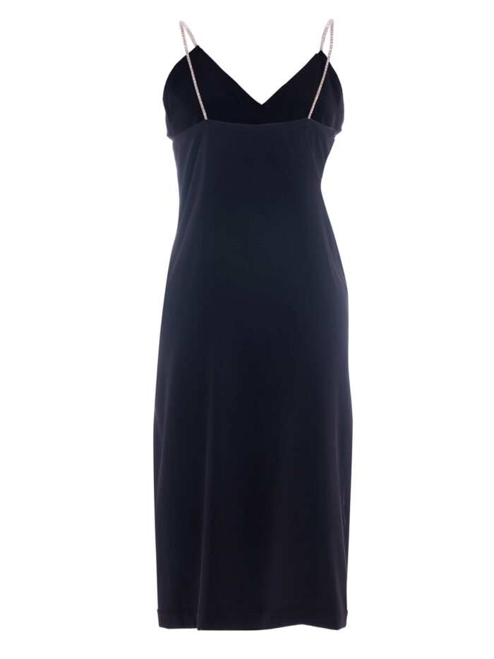 VL 006 Peggy slip dress long with diamond trim in noir