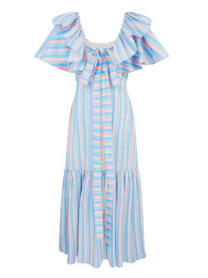 La la 008 Peggy Lipton Dress in Stripes - back